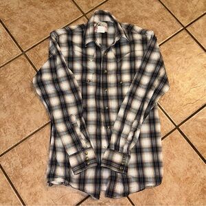 Vintage Wrangler plaid pearl snap long sleeve